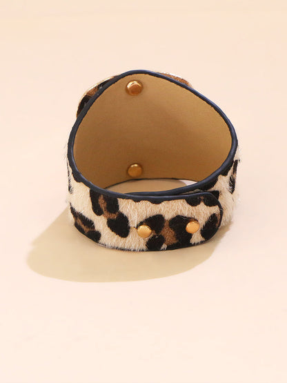 Women's Leopard Printed Faux Leather Bracelet