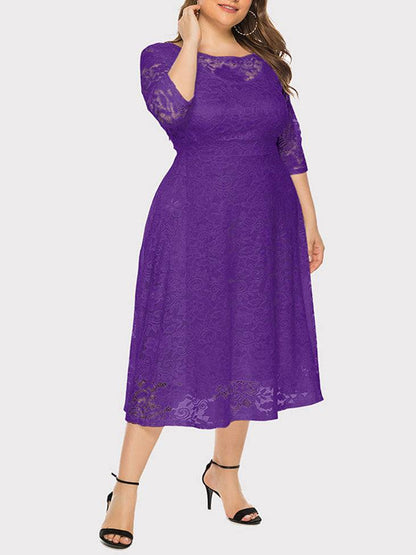 Women's Lace Evening A-Line Dress