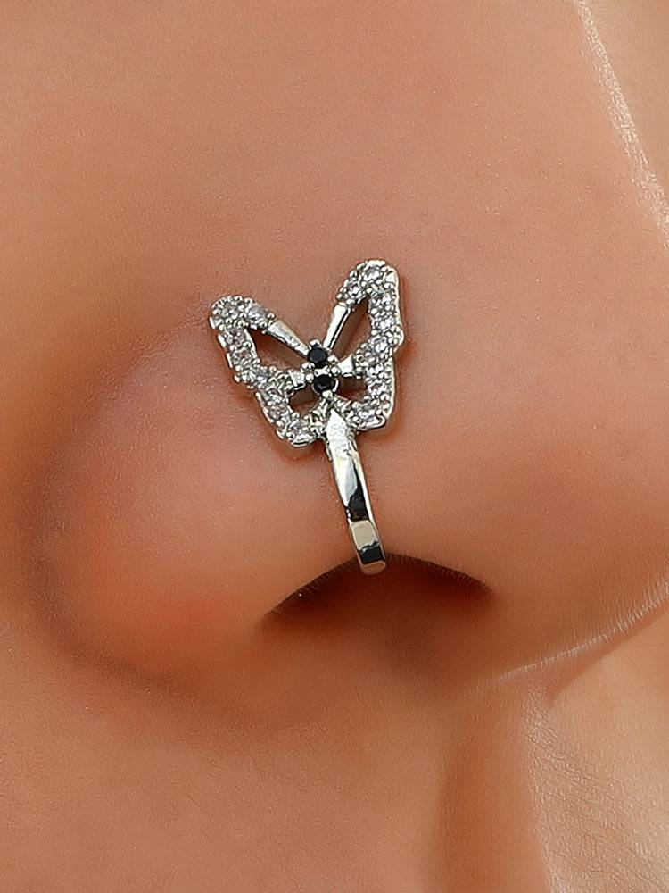 Women's U-shaped Butterfly Nose Ring