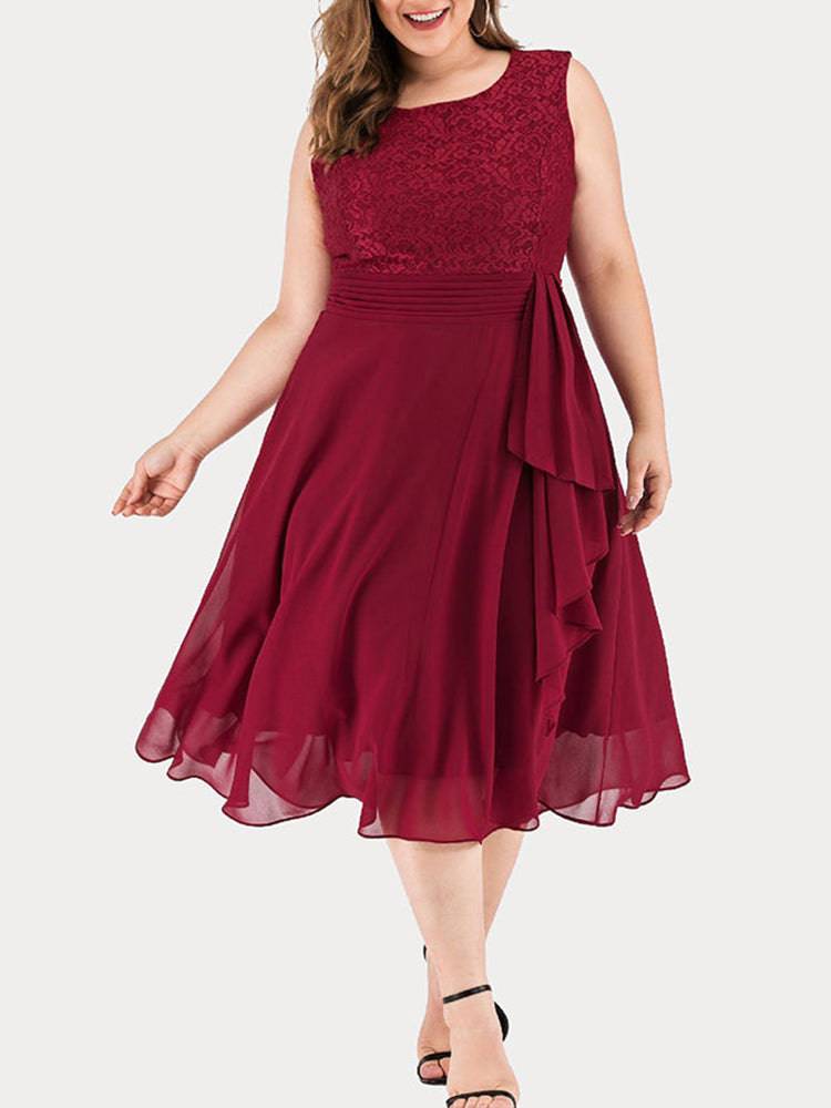 Women's Lace Sleeveless Cocktail Dress