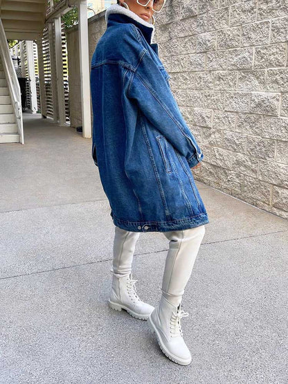 Fleece Lined Denim Coat