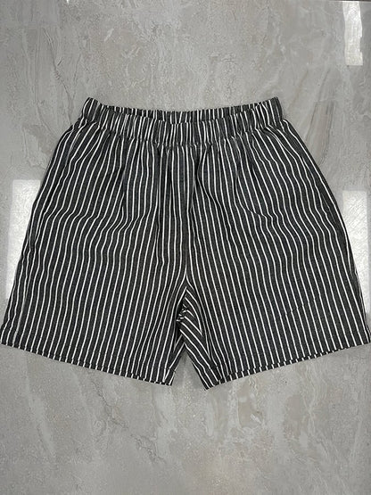 Classic Stripe Relaxed Baggy Shorts