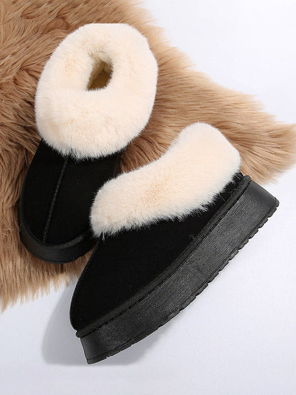 Furry Suede Platform Boots