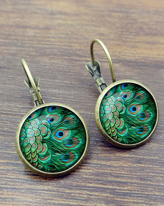 Peacock Time Stone Earrings