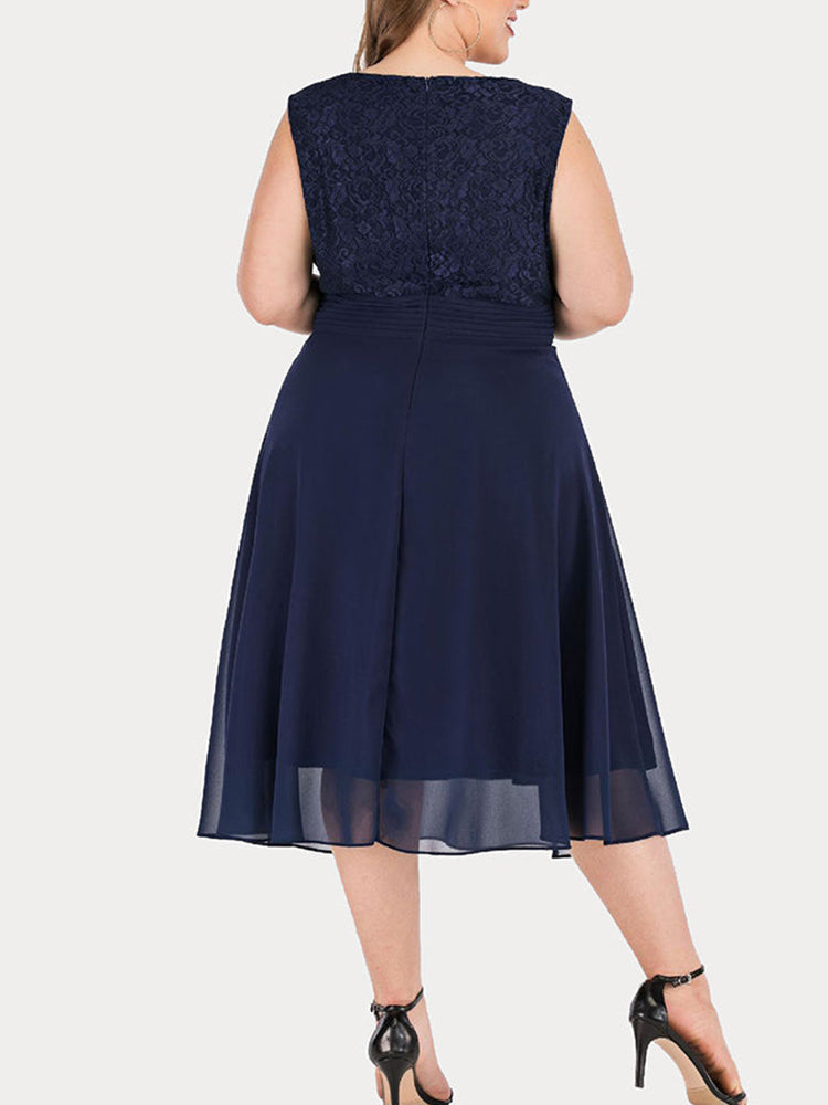 Women's Lace Sleeveless Cocktail Dress