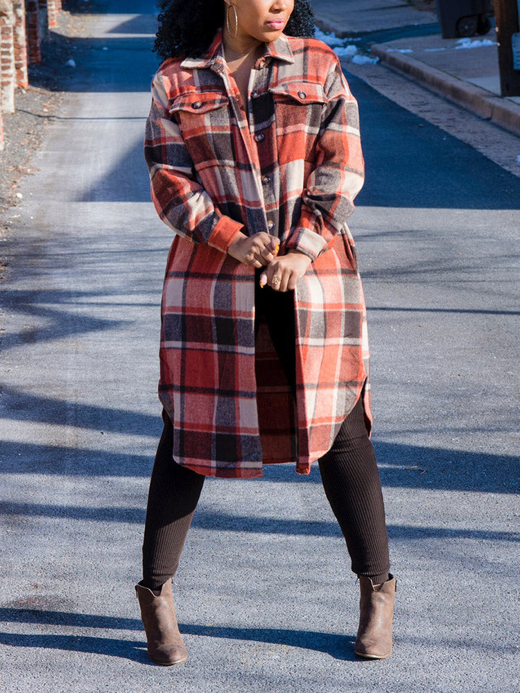 Flannel Pocket Plaid Cardigan