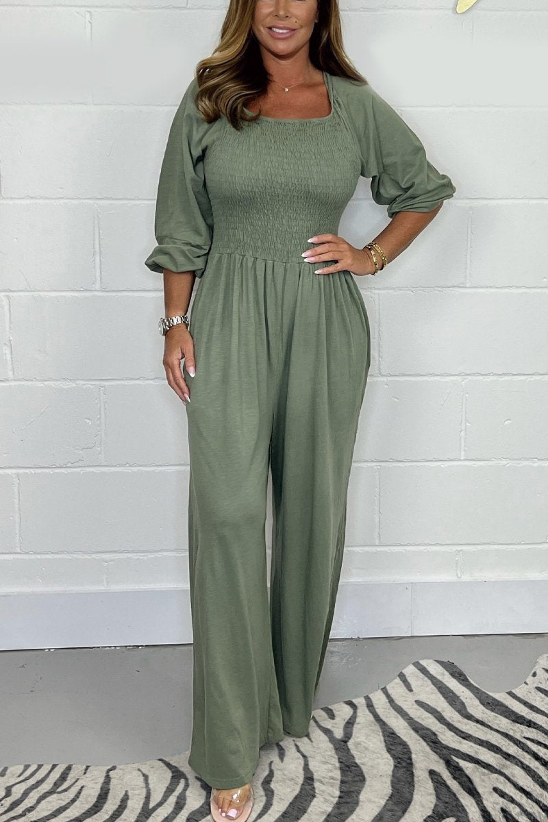 Women's Casual solid color jumpsuit