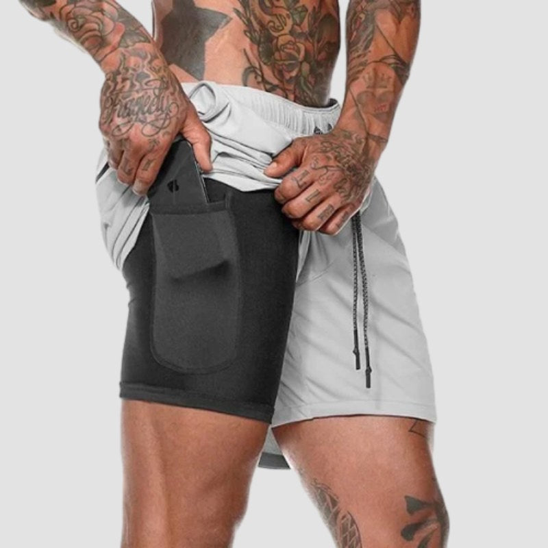 Men's Double Layer Sports Shorts