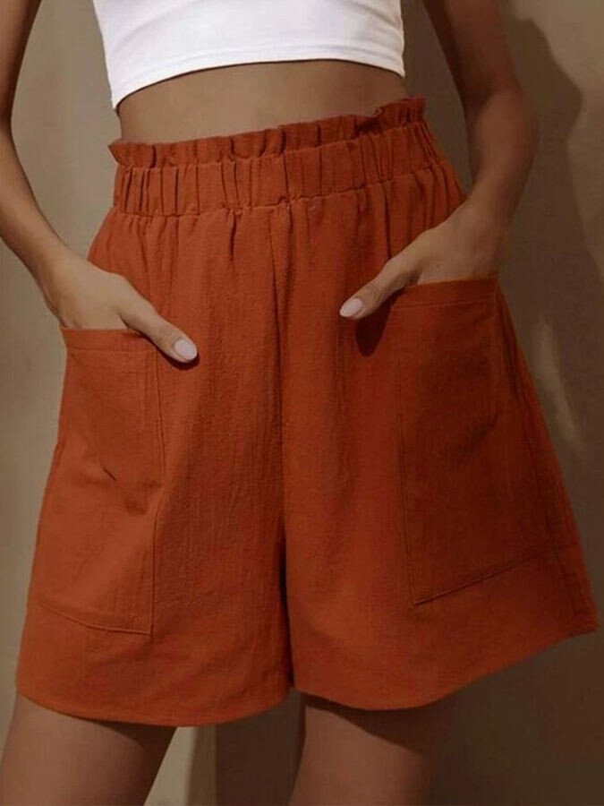 Women's Pure Color Casual Cotton Shorts