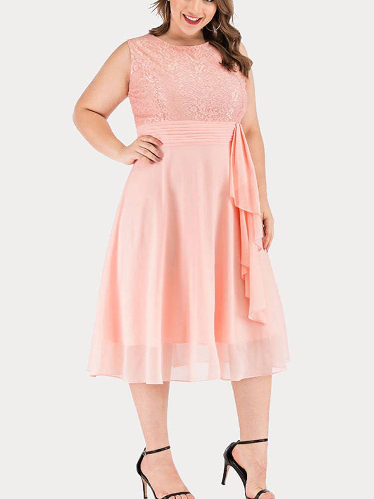 Women's Lace Sleeveless Cocktail Dress