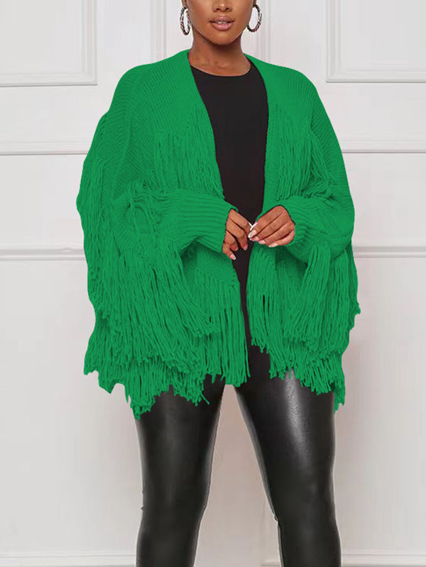 Fringe Knit Sweater Cardigan