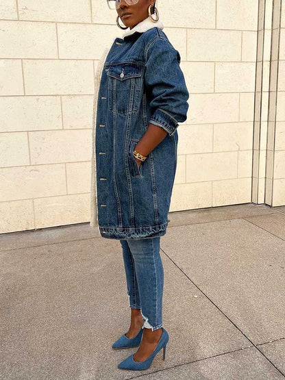 Fleece Lined Denim Coat