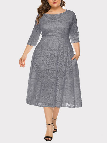 Women's Lace Evening A-Line Dress