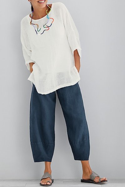 Pure cotton seven-piece trousers