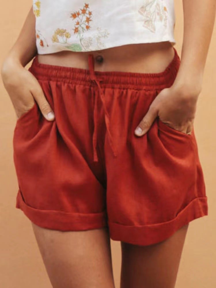 Women'S Solid Color Casual Shorts