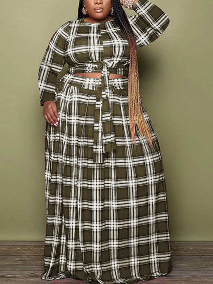 Plaid Print Skirt Set