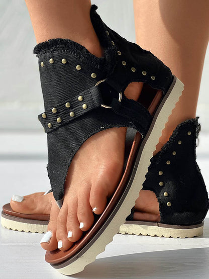 Star Print Studded Sandals