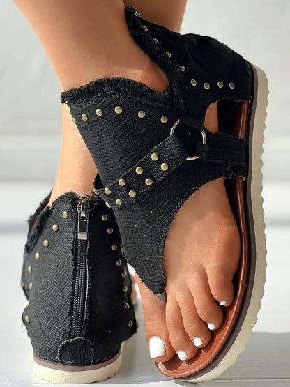 Star Print Studded Sandals