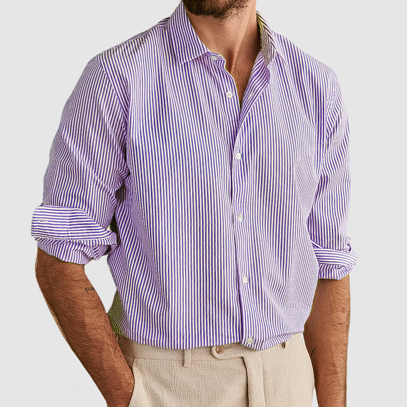 Men's Gentleman's Cotton Everyday Striped Shirt