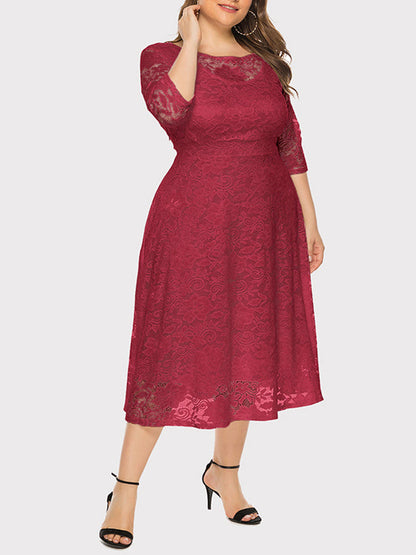 Women's Lace Evening A-Line Dress