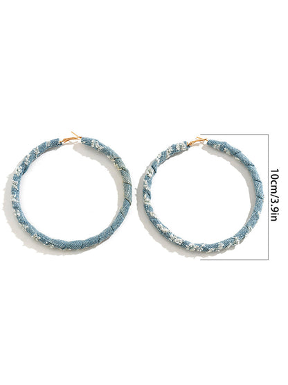 Denim Hoop Earrings