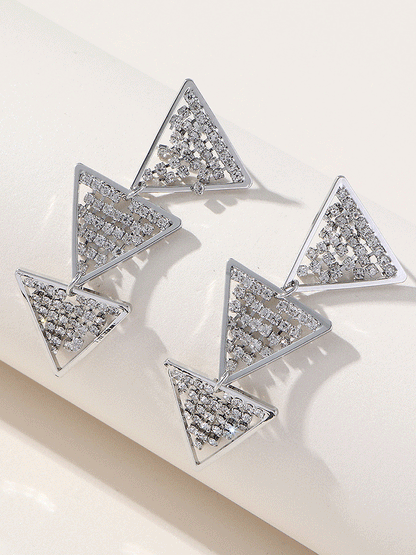 Women's Triangle Rhinestone Earrings