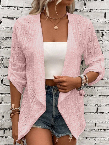 Casual Long Sleeve Lace Cardigan