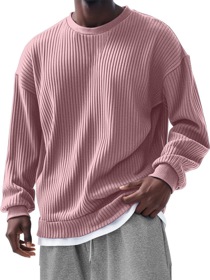 Men's Casual Solid Color Pit Long Sleeve T-Shirt