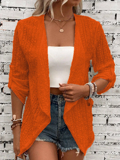 Casual Long Sleeve Lace Cardigan