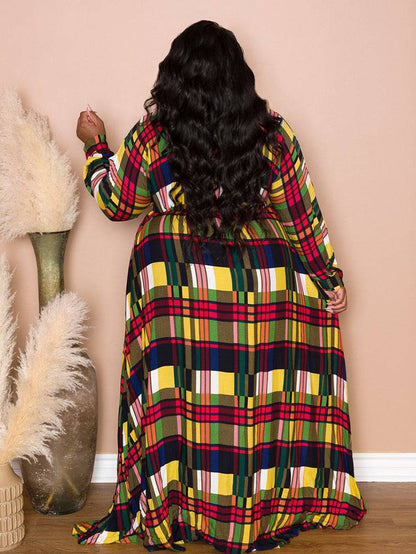 Plaid Belted Maxi Shirtdress