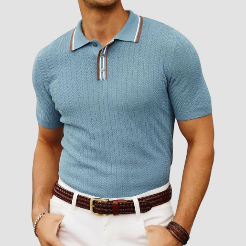 Men's Knitted Stretch Polo Shirt