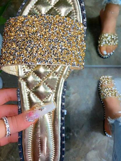 Rhinestone Bling Flat Sandals