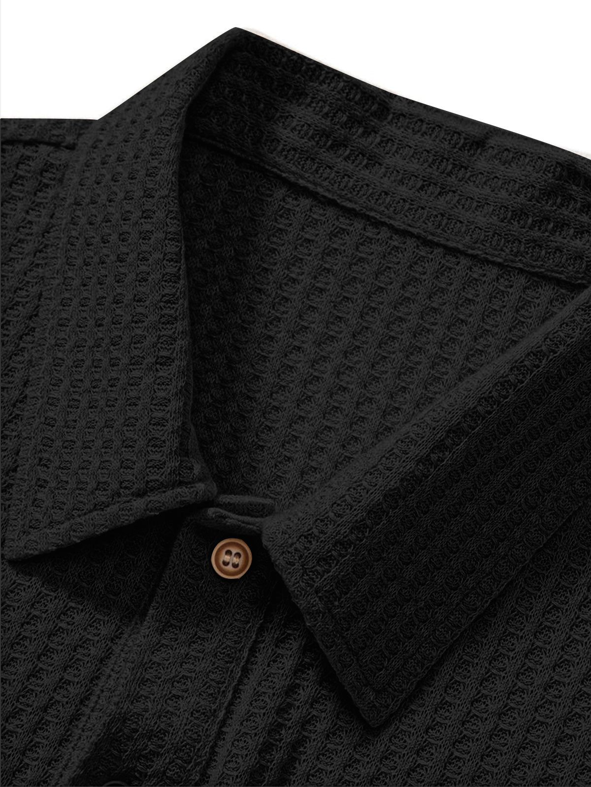 Men's Knitted Waffle Polo Shirt