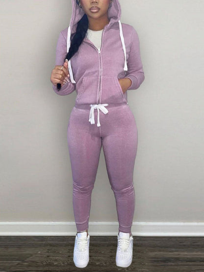 Casual Hoodies And Pant Tracksuit Set