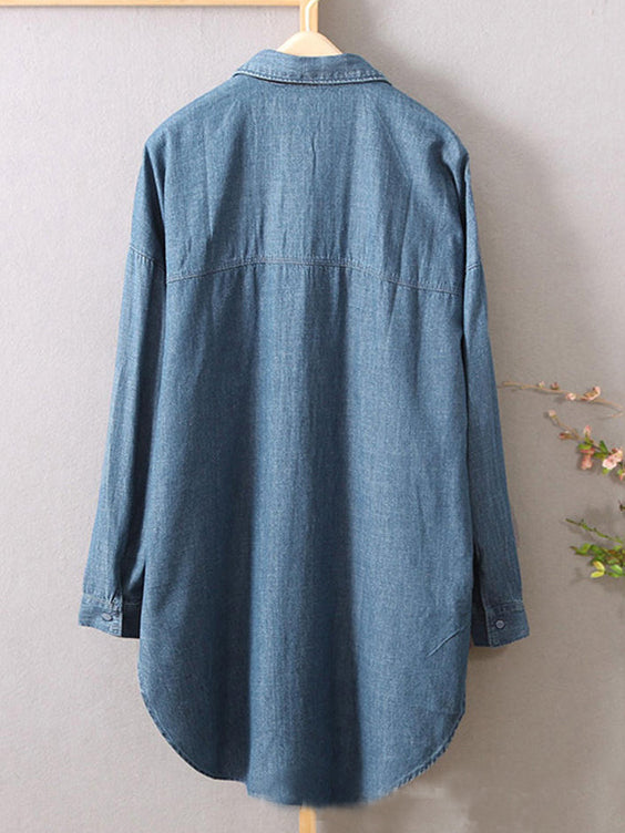 Blue Casual Loose Shirt