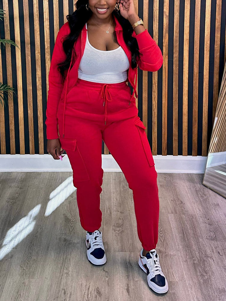 Crop Hoodie Jogger Set