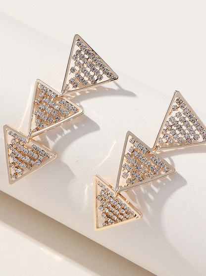 Women's Triangle Rhinestone Earrings