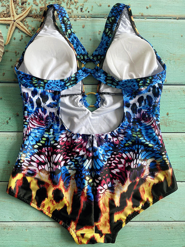 Crisscross V Neck Swimsuit