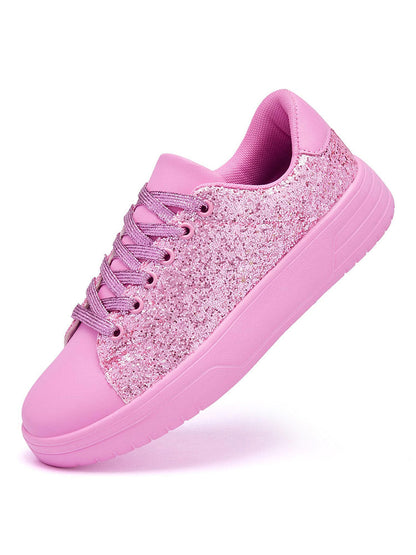 Glitter Shiny Lace Up Sneakers