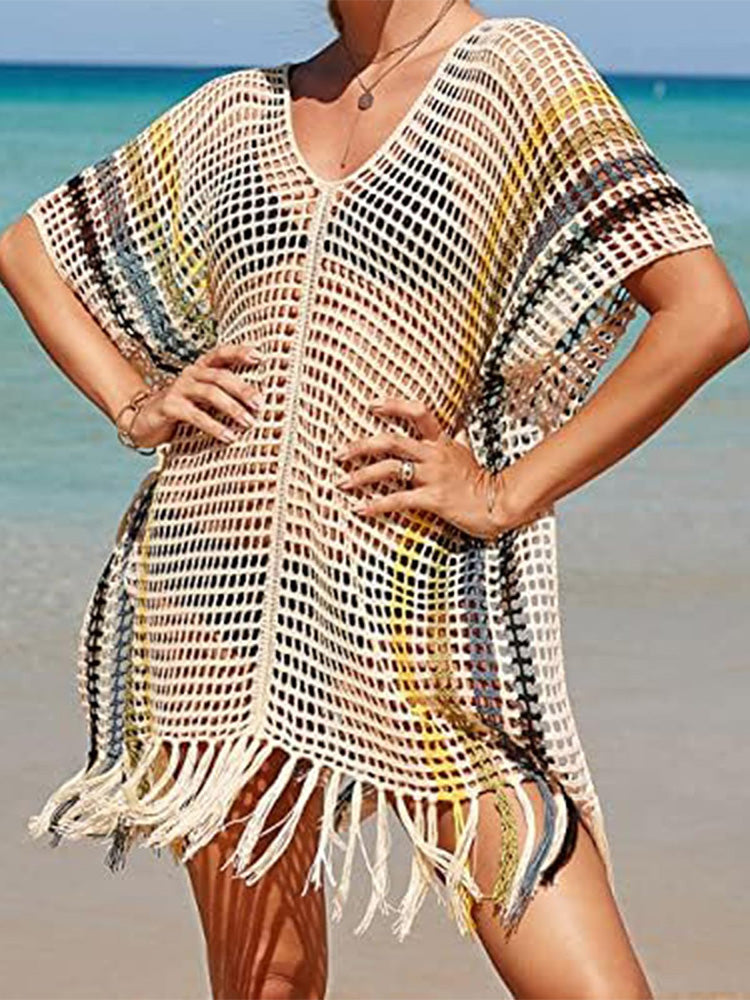 Fringe Crochet Cover Up Dress