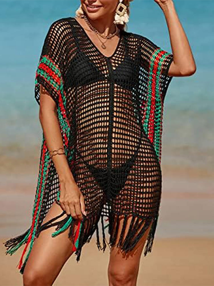 Fringe Crochet Cover Up Dress