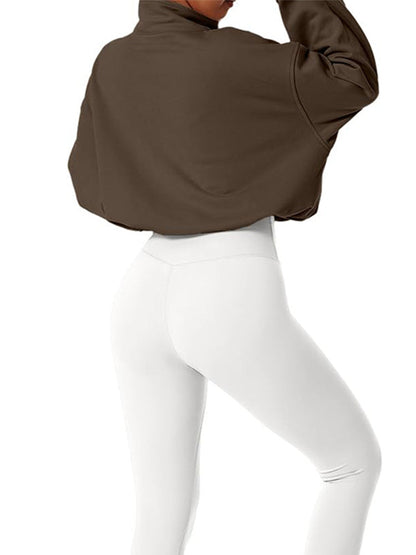 Half Zip Crop Sweatshirt