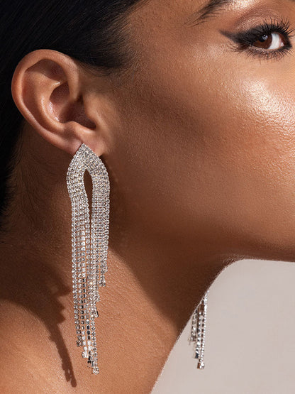 Women's Rhinestone Tassel Earrings