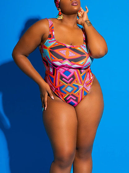 Colorful Printed One Piece Swimsuit