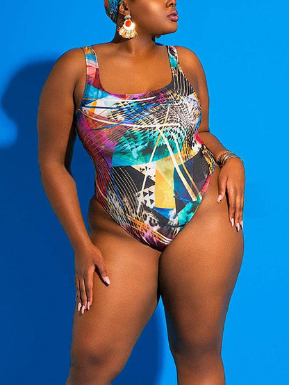 Colorful Printed One Piece Swimsuit