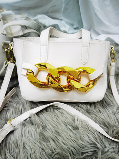 Women's Gold Chain Leather Bag
