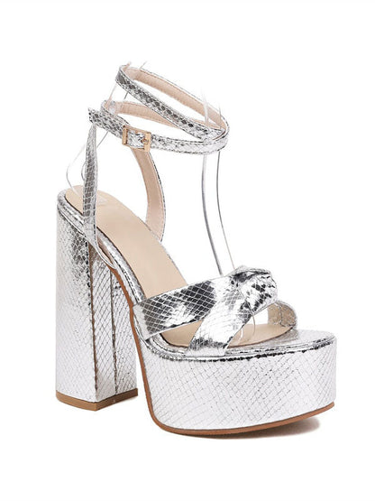 Metallic Platform High Heels