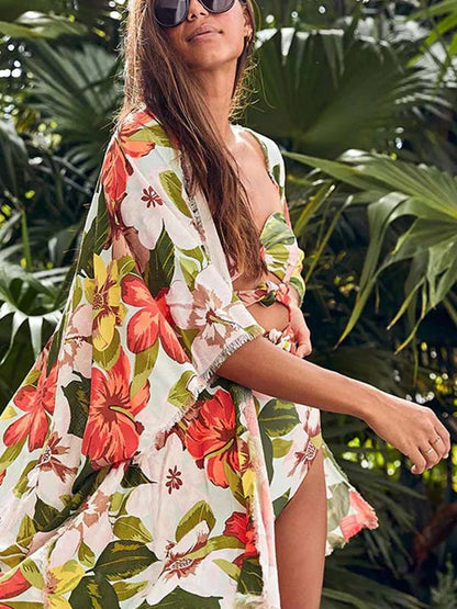 Floral Printed Swimsuit & Cover Up