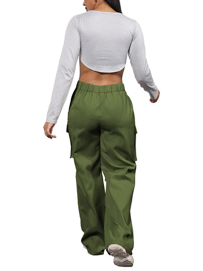 Elastic Waist Cargo Pants