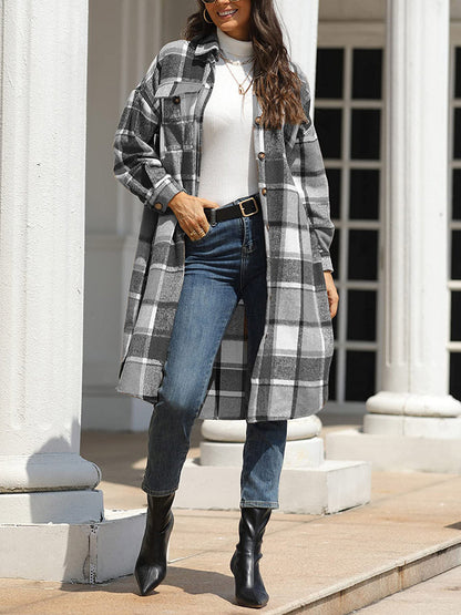 Flannel Pocket Plaid Cardigan